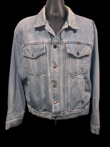 Vintage Rustler Trucker Jean Jacket Faded Denim Blue Workwear Cowboy Size Medium - Picture 1 of 8