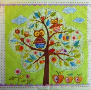 20 x Single Paper Napkins Decoupage Craft Table Owl Tree 56 - Picture 1 of 2