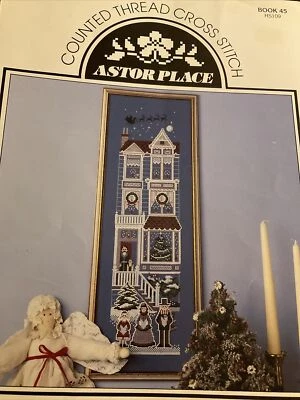Christmas Victorian House Astor Place Counted Cross Stitch Pattern 1990's VTG - Image 1 of 2