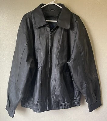 Винтажная кожаная куртка-бомбер Towncraft мужская XXLT, 100% подлинная Nappa J1061 - Изображение 1 из 4