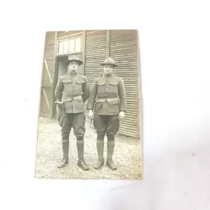 WWI US Army Doughboys Soldaten in Uniform mit Holstern RPPC Echtbild Postkarte - Bild 1 von 4