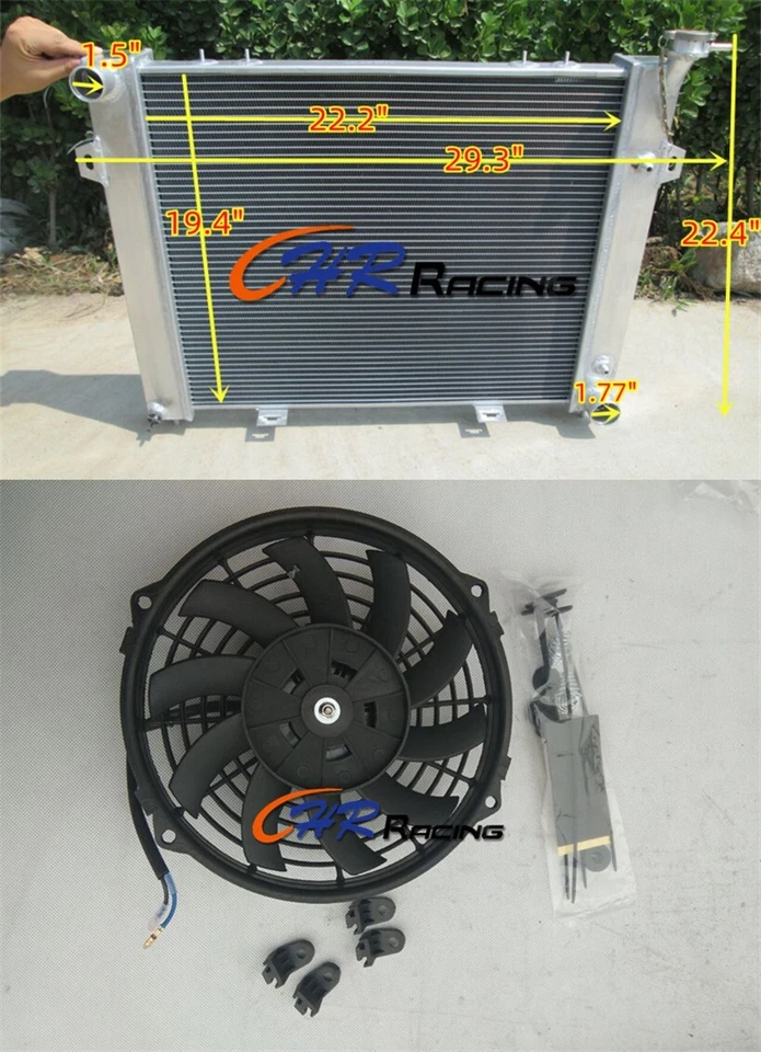 Radiador + ventilador de aluminio para Jeep Grand Cherokee 1993-1998 5,2 L 5,9 L V8 94 95 96 Foto 1 de 4