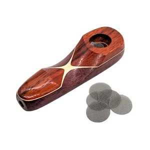 Pipa manuale per fumare tabacco in legno 3,5" con schermi - Foto 1 di 5