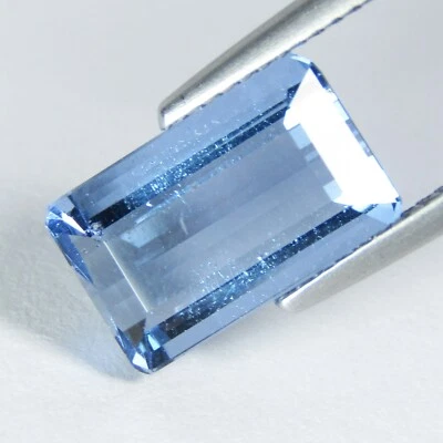 Piedra preciosa fina de fluorita natural de 5,10 quilates de corte esmeralda de Brasil Ref-VDO Foto 1 de 4