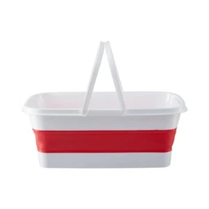 Averill Collapsible Laundry Storage Basket Red and White Space Saving Durable Ma - Picture 1 of 1