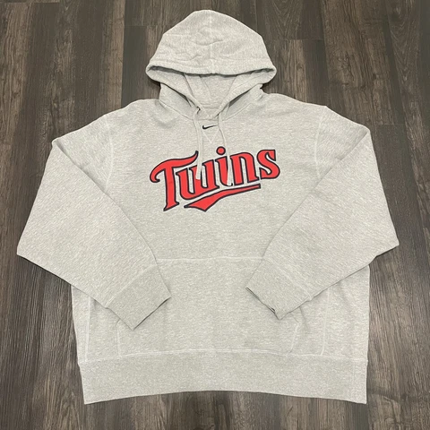 Vtg Nike Men's Minnesota Twins Baseball MLB Gray Hoodie Sweatshirt Size XXL 2XL Cover