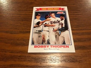 1991 Score Baseball Card # 418, Bobby Thigpen,  HL - Chicago White Sox  - Picture 1 of 2