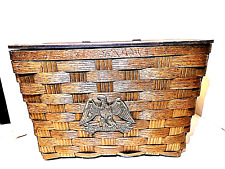 Handmade Rare Vintage Putney Basketville Vermont Picnic Basket American Eagle