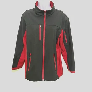 i5 Men’s Tactical Jacket L Black Red Softshell Insulated Full Zip Outdoor - Picture 1 of 18
