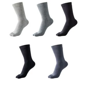Men100% Cotton Five Finger Toe Crew Ankle Sport Solid Athletic 7-11 Socks 5Pairs - Picture 1 of 14