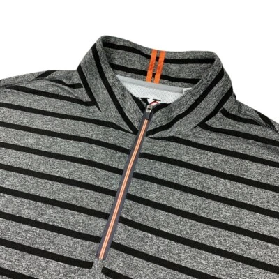 Pullover Robert Graham Performance para hombre elástico 1/4 cremallera gris/negro a rayas • 3XL Foto 1 de 4