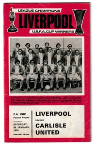 Liverpool v Carlisle United 1973/74 FA Cup 4th Round - Picture 1 of 1