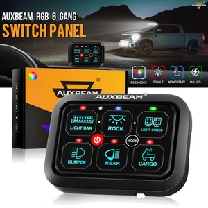 AUXBEAM RA60 RGB 6 Gang Switch Panel Relay System Circuit Control ATV UTV Marine - Picture 1 of 12