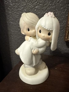Vintage Precious Moments Bless You Two Bride Groom Marriage Jonathan & David 1982 - Bild 1 von 5