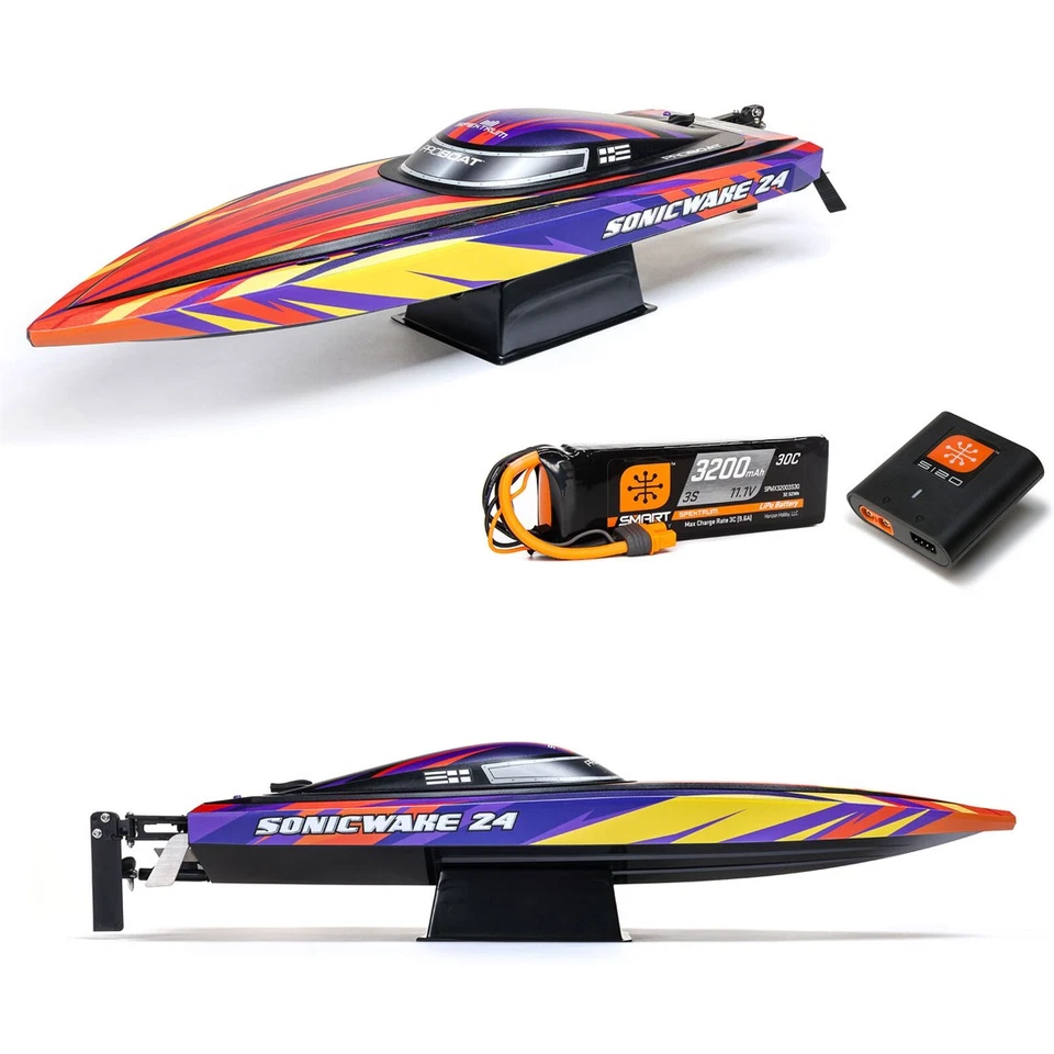 Pro Boat PRB-1992T1 Sonicwake 24" Self-Righting Brushless w/Batt/Charger RTR Red - Image 1 of 4