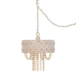 River of Goods-1-Light Champagne Chandelier with Jeweled Blossoms Shade - Picture 1 of 3