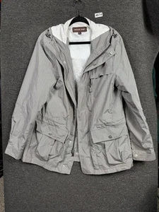 Michael Kors Jacket Mens Medium Black White Hooded Raincoat Anorak Gingham - Picture 1 of 8