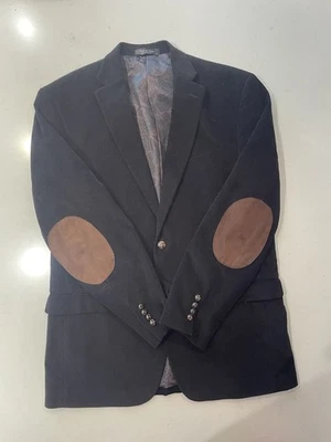 Blazer deportivo Lauren Ralph Lauren para hombre negro pana parche marrón en el codo 40R Foto 1 de 4