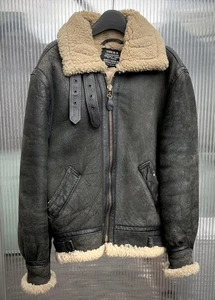 Schott Type B-3 Flight Mouton Bomber Leather Jacket Brown Men’s 38 USA Made - Picture 1 of 9