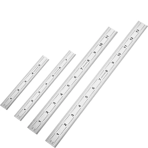 Machinist Ruler - Metal Rulers Pack of 4, 6/8/12/14 Inch Metric MM Ruler, Stainl - Picture 1 of 12
