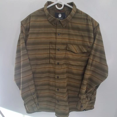Duluth Alaskan Hardgear Untucked Striped Brown Flannel Mens 3X Heavyweight  - Image 1 of 4