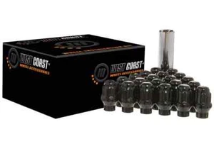 West Coast Accessories Black Splined Lug Nut Kit for Jeep JK 24pc 1/2-20 - Picture 1 of 2