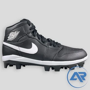 Air Jordan 1 Retro MCS Black White Baseball Cleats Men's Size 10.5 AV5354-011 - Picture 1 of 7