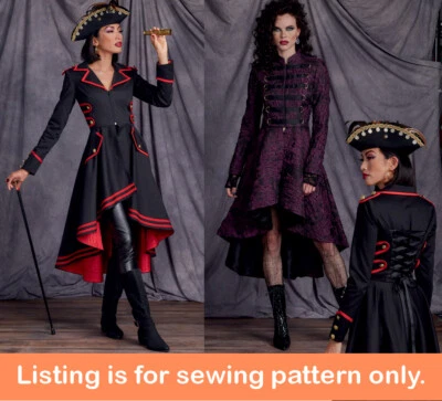 SEWING PATTERN Sew Womens Costume Coat Steampunk Pirate Outfit Dress Plus 9086 - Image 1 of 3
