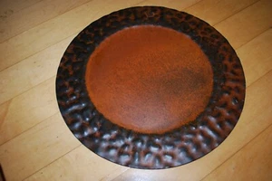 Jan Barbaglio Double Hammered Charger Metal Plate 14" Brown Rustic Iron-Multiple - Picture 1 of 4