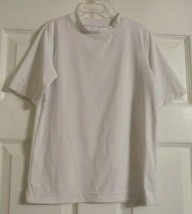 Boys Short Sleeve OP Solid White Polyester Shirt In Size 8 M Boy's  - Picture 1 of 3