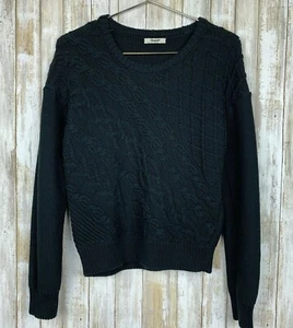 MADEWELL Black Knit Long Sleeve Multi Cable Design XS S Small USED - Picture 1 of 6