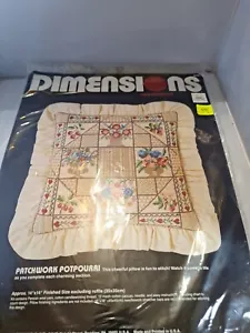 Dimensions Needlepoint Kit Patchwork Potpourri Pillow 14" x 14" Persian Wool VTG - Picture 1 of 4