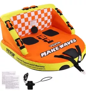 VEVOR Inflatable Towable Tube for Boating 1-2 Rider with Deck Seats and Backrest - Picture 1 of 9