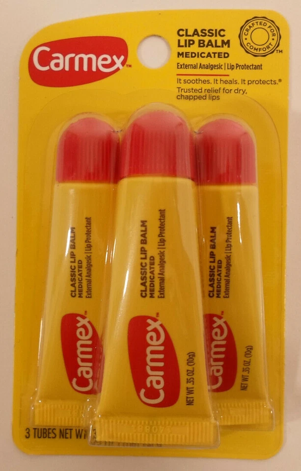 Paquete de 3 bálsamos labiales medicados clásicos Carmex 3 tubos envío gratuito Foto 1 de 1