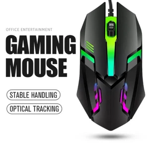 LED Backlt Wired Gaming Mouse for Desktop PC Laptop Office Computer Gaming Mouse - Picture 1 of 7