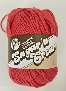 Sugar'n Cream Yarn - Solids Super Size 4oz, 200 Yds, Lily Cotton Red Rouge - Picture 1 of 8