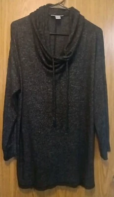 Motherhood Maternity Womens Size 1X Cowl Neck Tunic Sweater Black/ Mottled Gray - Image 1 of 2