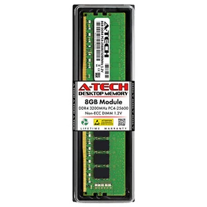 A-Tech 8GB PC4-25600 Desktop DIMM DDR4 3200 MHz Non-ECC 288-Pin Memory RAM 1x 8G - Picture 1 of 7