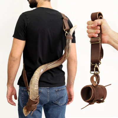 Cinturón Cuerno de Shofar HalleluYAH - Cuero Genuino Premium | Correa Shofar Foto 1 de 4