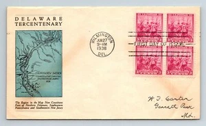 SC# 836-5 FDC - Linprint Cachet - Block - Minor Crease - L34450 - Picture 1 of 2