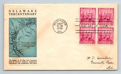 SC# 836-5 FDC - Linprint Cachet - Block - Minor Crease - L34450 - Image 1 of 2