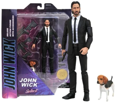 Keanu Reeves as JOHN WICK & Dog Deluxe Action Figure Diamond Select Toys - Immagine 1 di 2