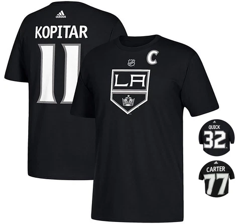 Los Angeles Kings Player NHL Men's Black Adidas Go-To Tee Shirt Cover