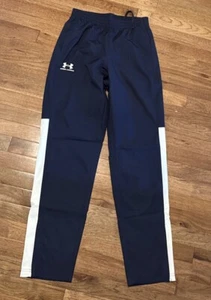 UNDER ARMOUR Pants Mens Small Vital Woven Blue Windbreaker Mesh Lined Loose Logo - Picture 1 of 1
