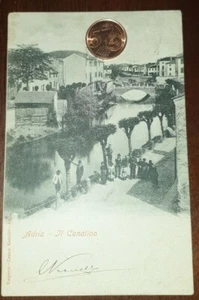 Cartolina d'epoca paesaggistica Italia Veneto Rovigo Adria Canalino - Bild 1 von 2