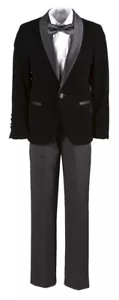Boys' Formal Velvet Dinner Suit | Shawl Collar Jacket - Picture 1 of 4
