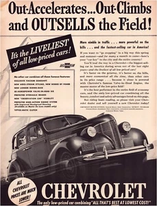 Print Ad Chevrolet 1939 Master DeLuxe Full Page Large Magazine 10.5"x13.5" - Picture 1 of 1