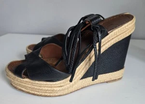 VALENTINO C Rockee Fringe leather Espadrille Wedge Sandals Size 40 Read Desc. - Picture 1 of 14