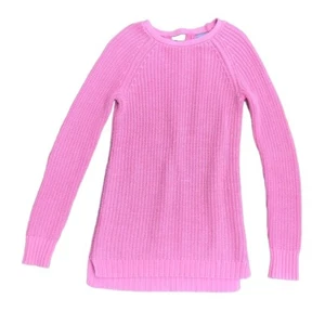 Tahari Girls Size Large Knit Sweater Sparkles Crisscross Back Pink Long Sleeve - Picture 1 of 6