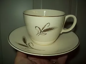 Vintage ROYAL JOCI Coffee Tea Cup and Saucer Wheat Gold Trim Hand Decorated - Picture 1 of 2